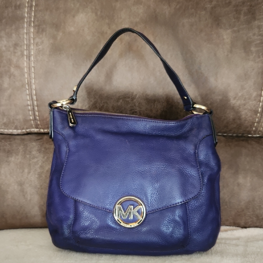 Michael Kors Purple Leather Shoulder Bag